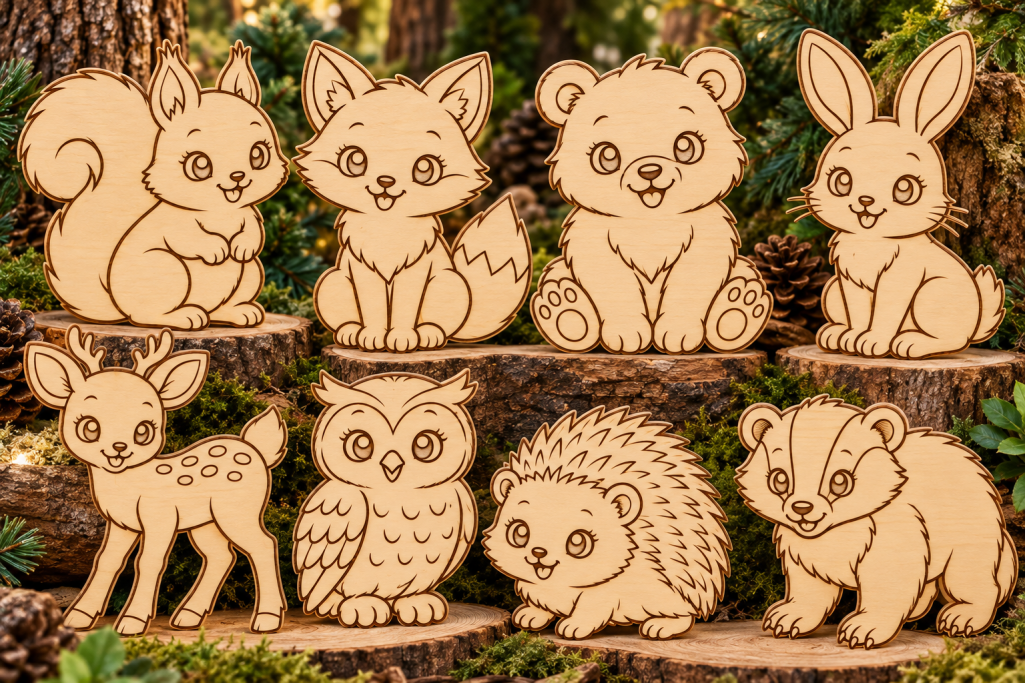 Woodland Critter Paint Kit Woodland Critters Laser Cutouts